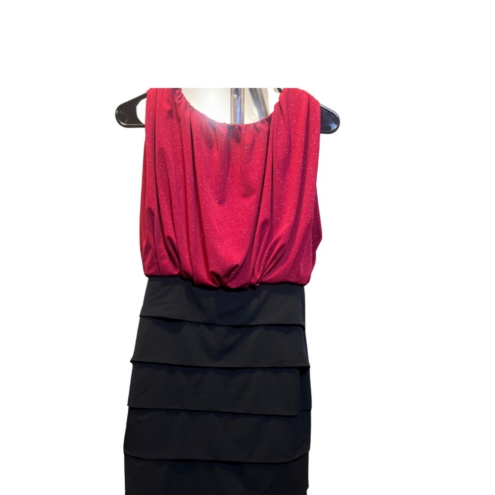 Enfocus Studio Red and Black Layered Dress